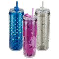 Cool Gear 3-Pack Modern Tumbler with Reusable Straw | Dishwasher Safe, Cup Holder Friendly, Spillproof, Double-Wall Insulated