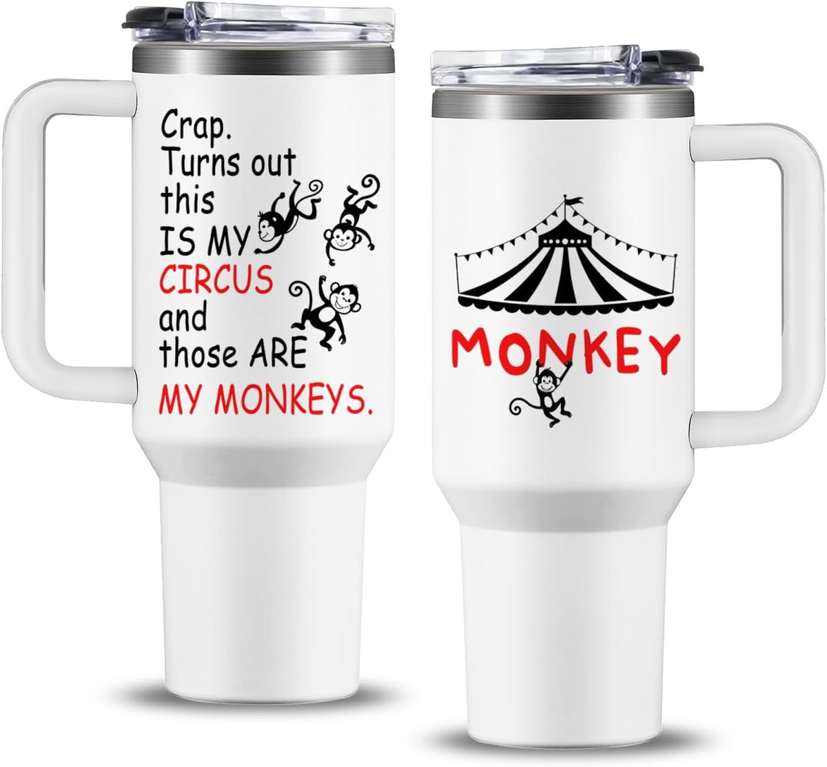 Crap Turns Out This Is My Circus Tumbler 40 oz, Funny Birthday Gifts for Mom Grandma Boss, Mother''s Day Christmas Mom Gifts 