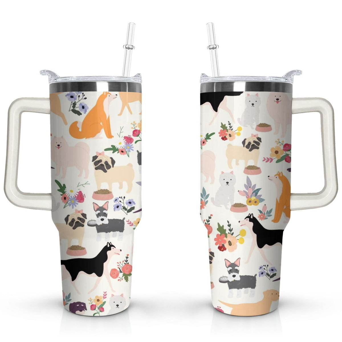 Gift for Dog Lovers Cute Dog Tumbler for Women - 40oz