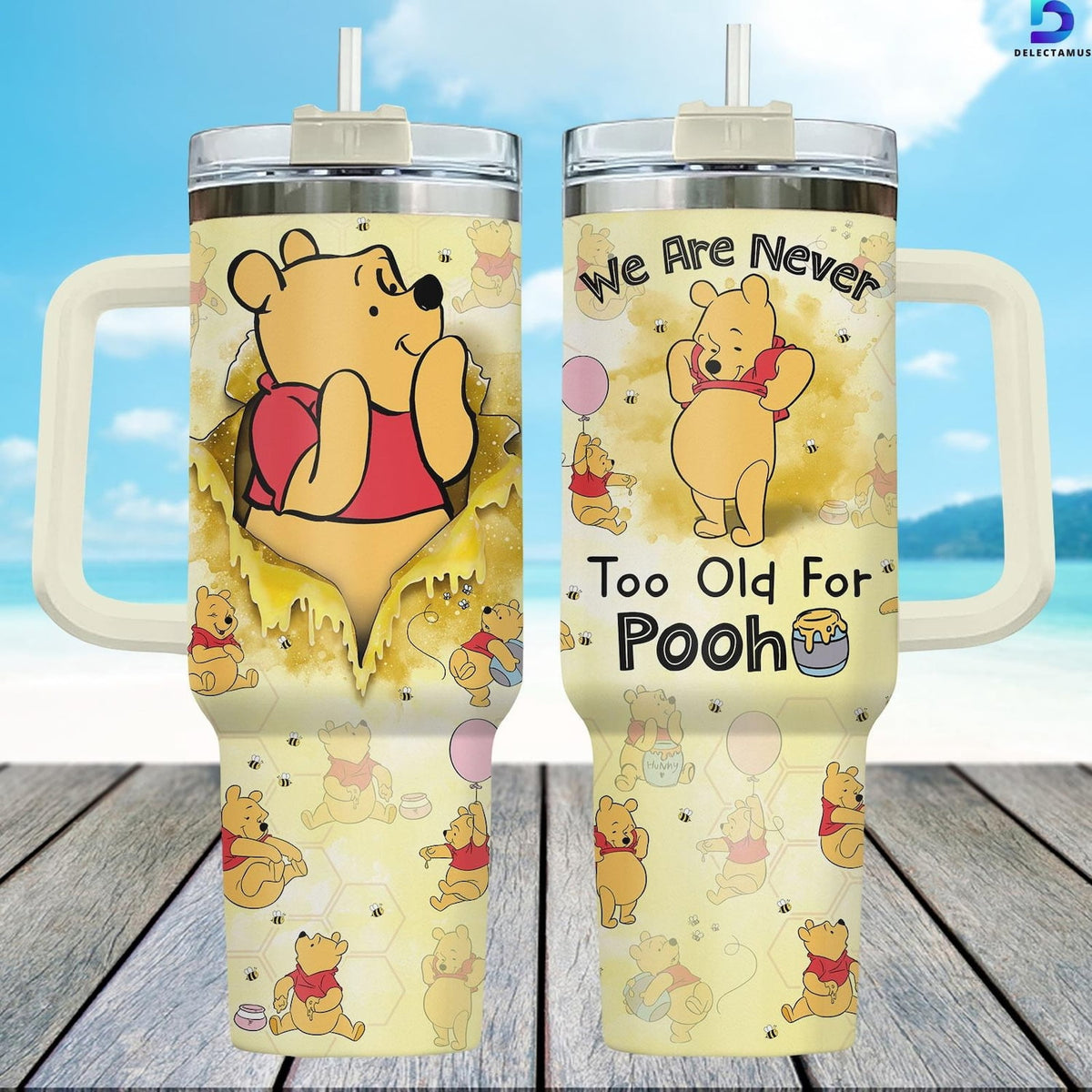 Disney Pooh 40oz Tumbler, Winnie The Pooh Tumbler For Fan, Pooh Bear Stainless Tumbler, Disneyland Trip Steel Tumbler, Pooh F