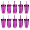 Double Wall Acrylic Tumblers 16 oz. Set of 10, Bulk Pack