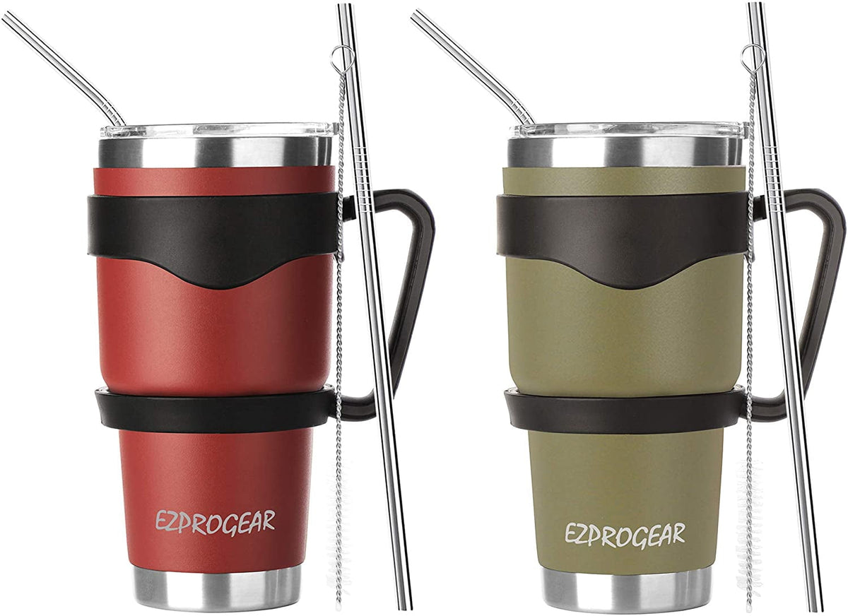 Ezprogear 30 oz 2 Pack Stainless Steel Tumbler Double Wall Travel
