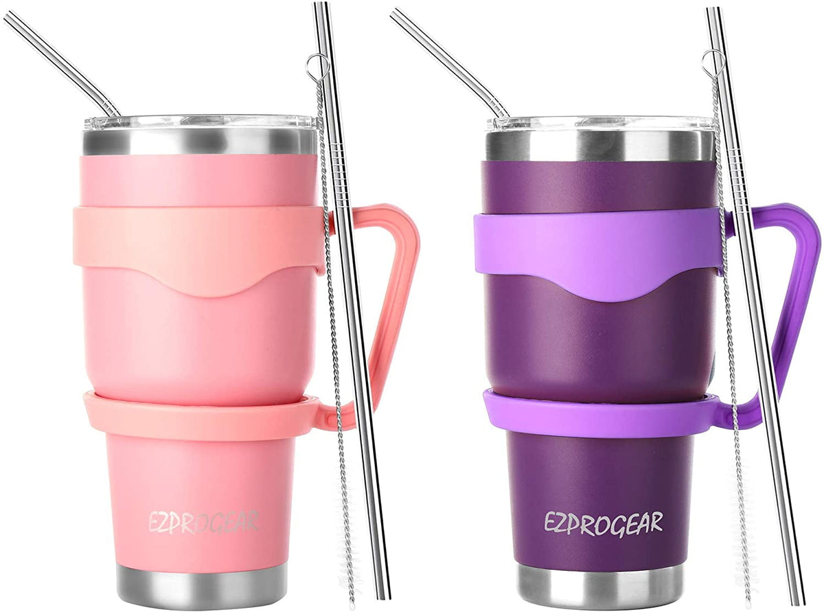 Ezprogear 30 oz 2 Pack Stainless Steel Tumbler Double Wall Travel