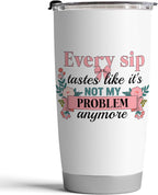 Fancyfams 20oz Retirement Tumbler for Women 2026, Happy Retirement Gifts, Every Sip Tastes Like Its Not My Problem Anymore, I