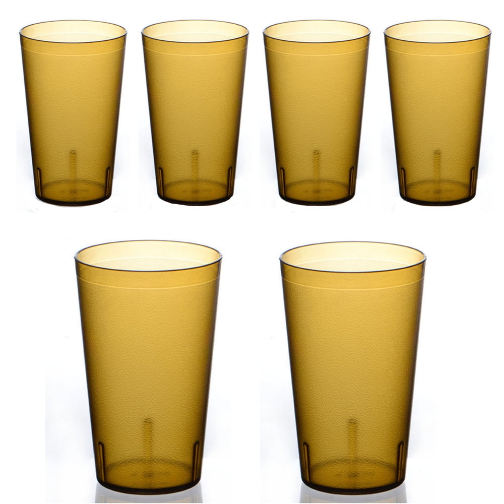 Clear Frosted Drinking Glasses,Reusable Drinking Cups, Large Capacity Beverages Cups,Amber Cold