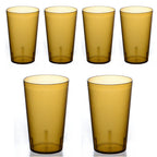 Clear Frosted Drinking Glasses,Reusable Drinking Cups, Large Capacity Beverages Cups,Amber Cold