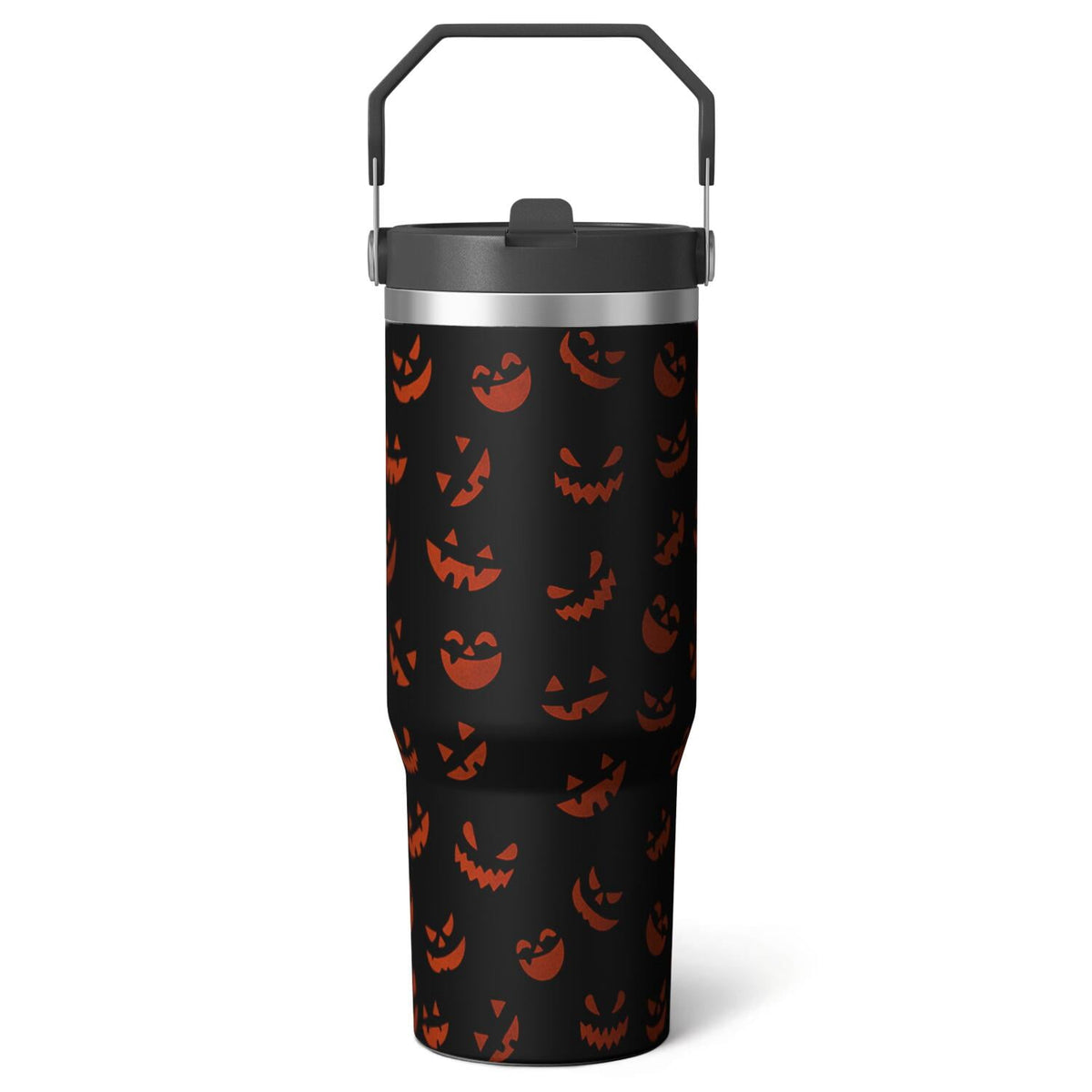 1pc Halloween Bat 30oz Tumbler with Straw & Handle - Insulated