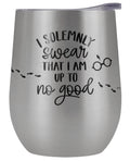 Harry Potter Official Up To No Good 12 OZ Silver Stemless Tumbler, Stainless Steel Travel Cup|Lake Tumbler|Insulated with Lea