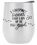 Harry Potter Official Up To No Good 12 OZ White Stemless Tumbler, Stainless Steel Travel Cup|Lake Tumbler|Insulated with Leak