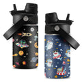 JOPJOLIW 12OZ Shark Water Bottle for Boys, Birthday Gift for Planet Lovers, Insulated Tumbler with Straw & Handle for Son, St