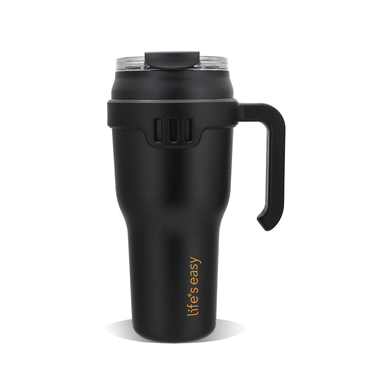 Life's Easy 40 oz Tumbler with Handle and Built-in Flip Straw - Leakproof Vacuum Insulated Stainless Steel Mug with 2-in-1 Li