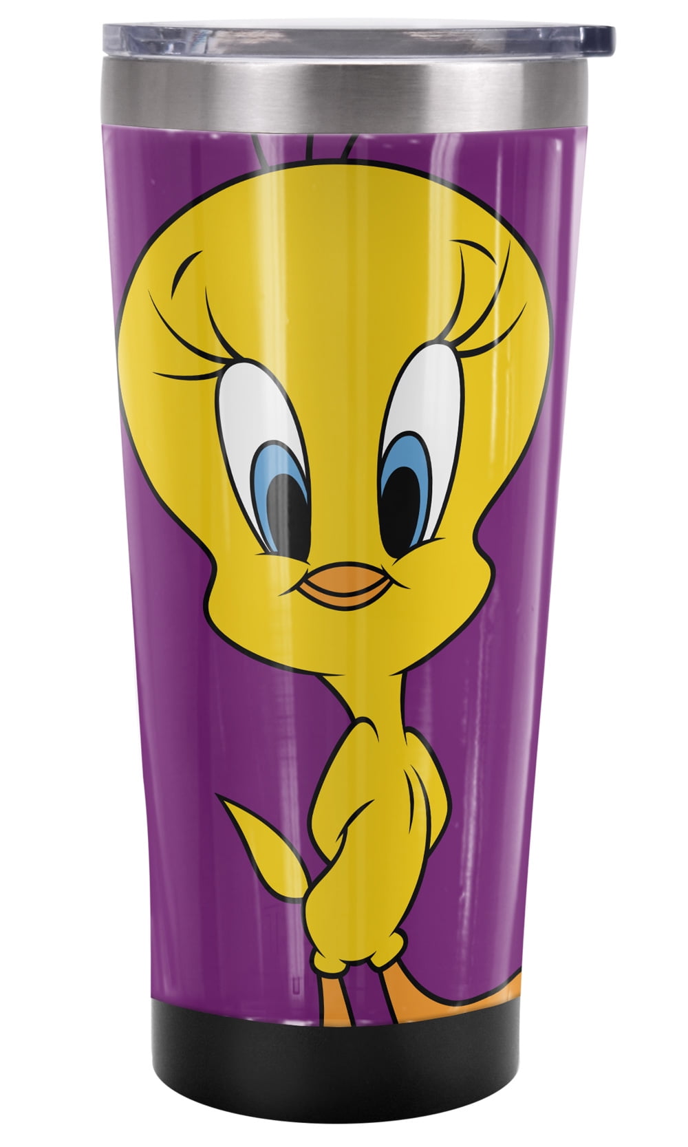 Looney Tunes Official Tweety Bird Pose 20 oz Travel Tumbler, Stainless Steel, Vacuum Insulated with Leak Resistant Slide-Lock