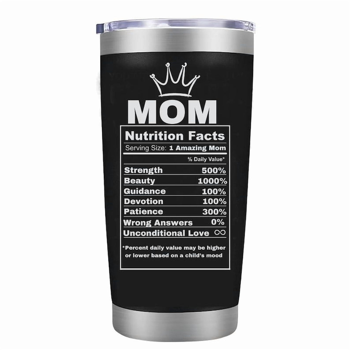 Mom Life Tumbler Mom Nutrition Facts Cup Mom Gifts for Mother from Daughters Sons Birthday Gifts for Mom Travel Mug Funny Gif
