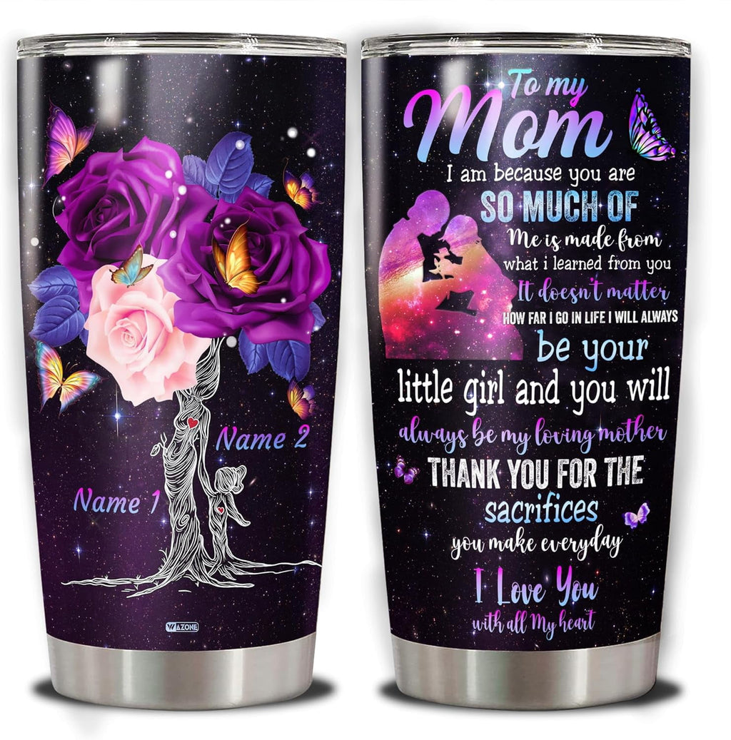Personalized Moms Gifts Tumbler Cup Customized Name With Lid 20oz 30oz Present Ideas Birthday Christmas Mothers Day Anniversa