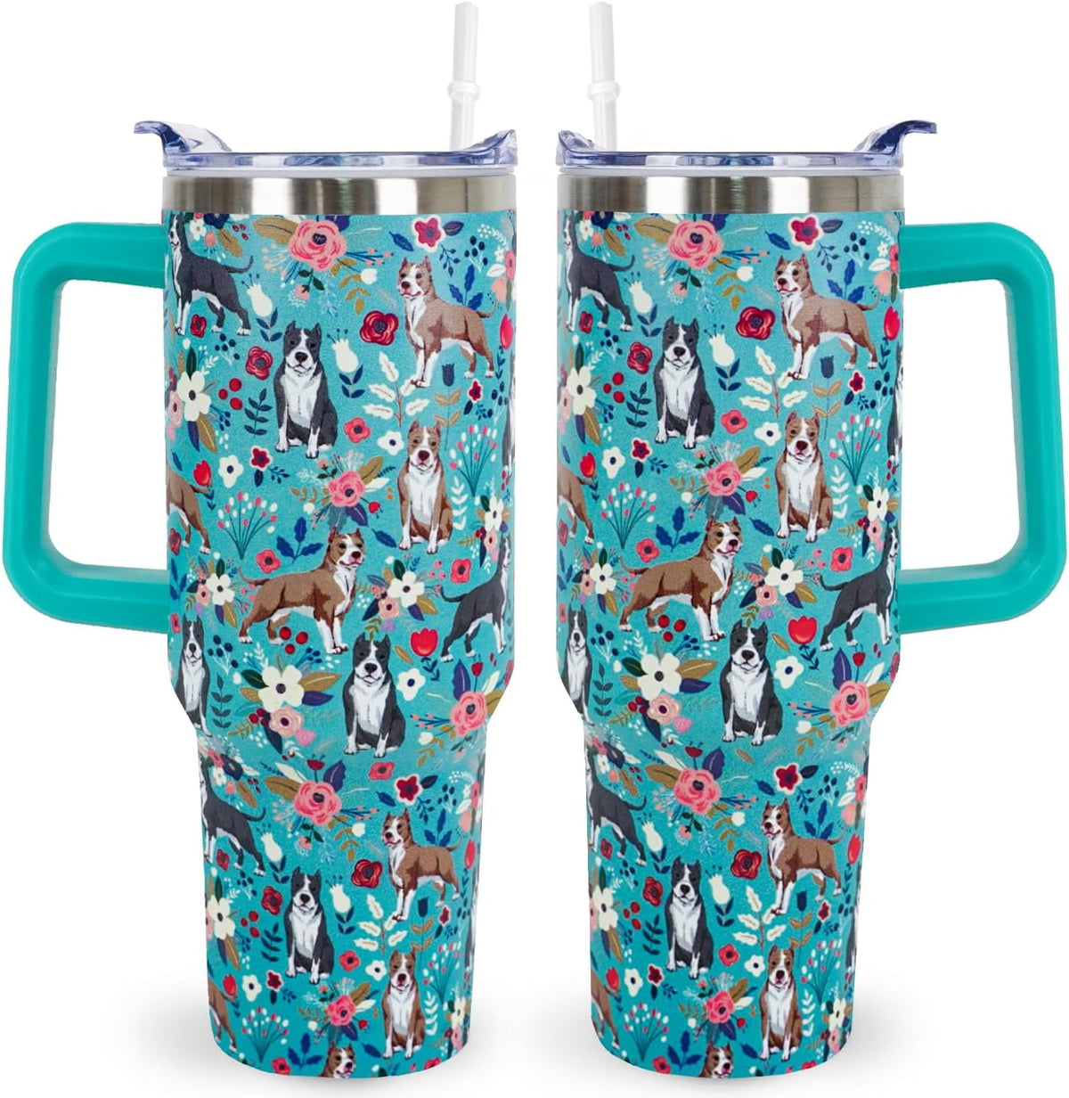 Pitbull Gifts Dog Tumbler Cup for Women Men 40oz Stainless Steel