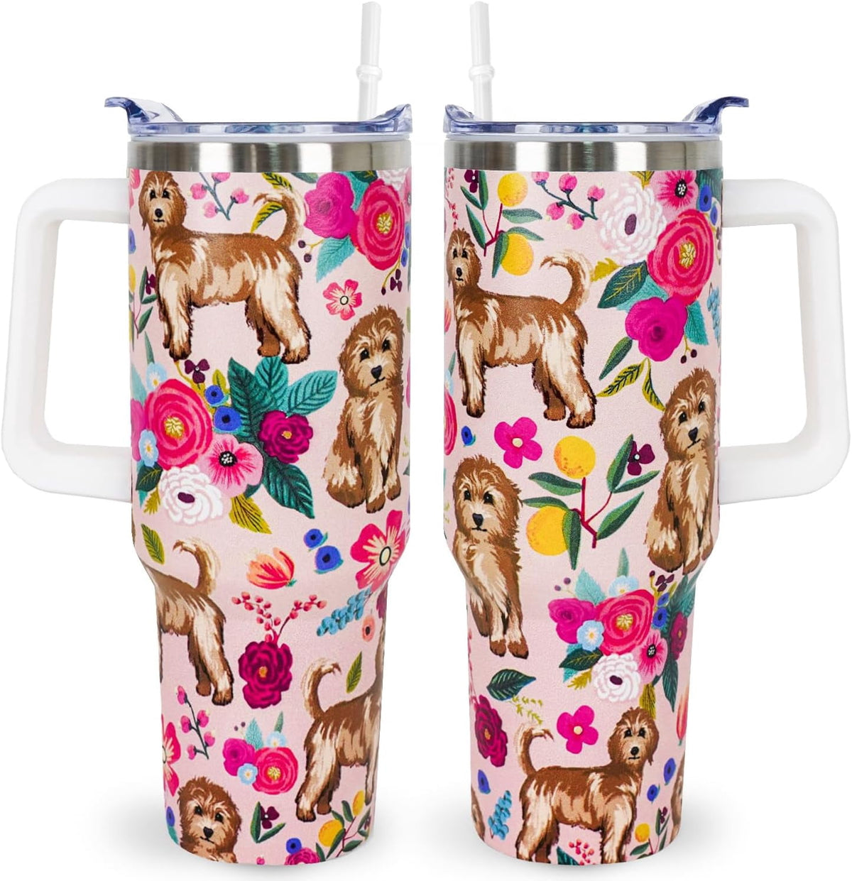 Pitbull Gifts Dog Tumbler Cup for Women Men 40oz Stainless Steel