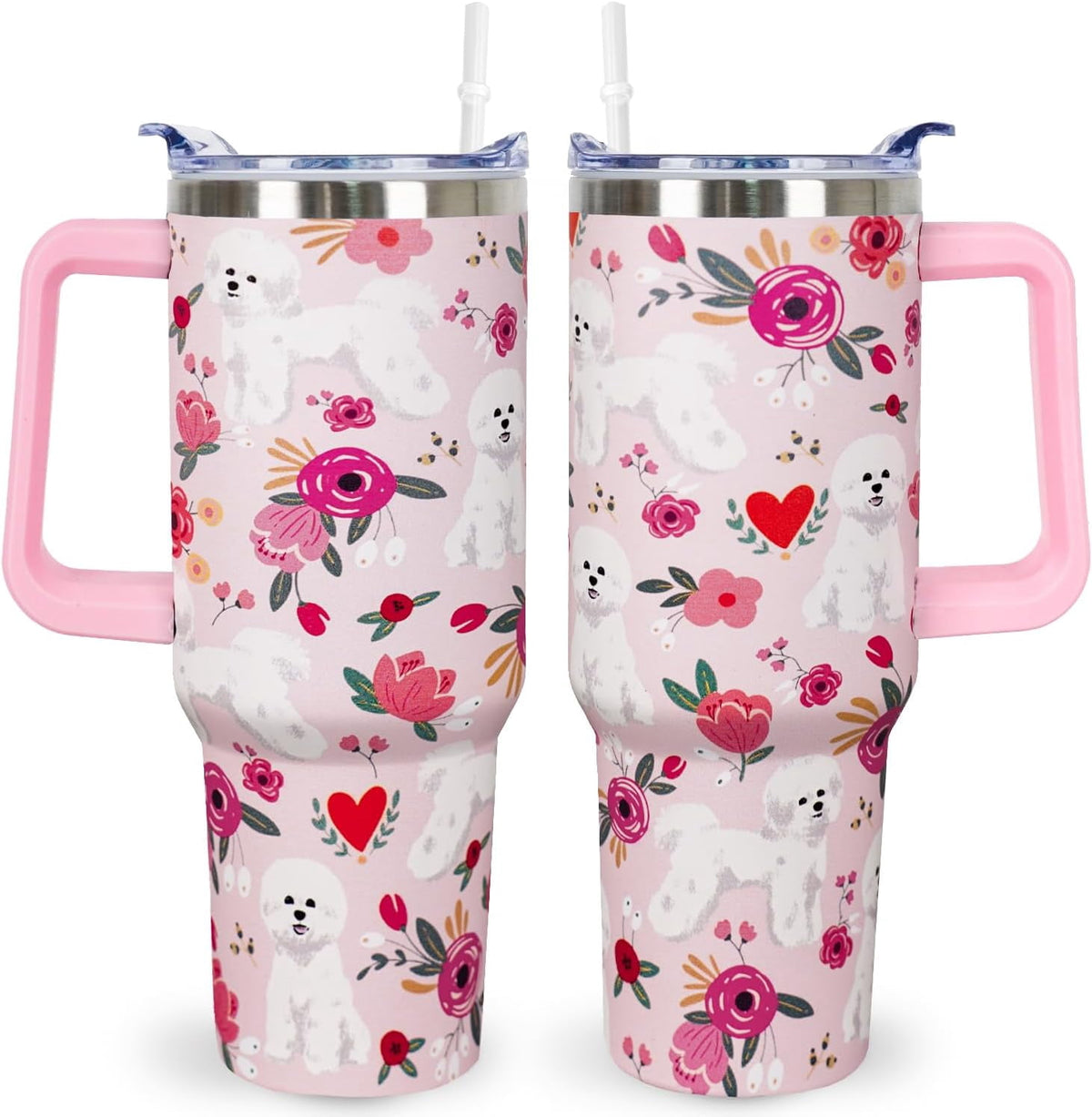 Pitbull Gifts Dog Tumbler Cup for Women Men 40oz Stainless Steel