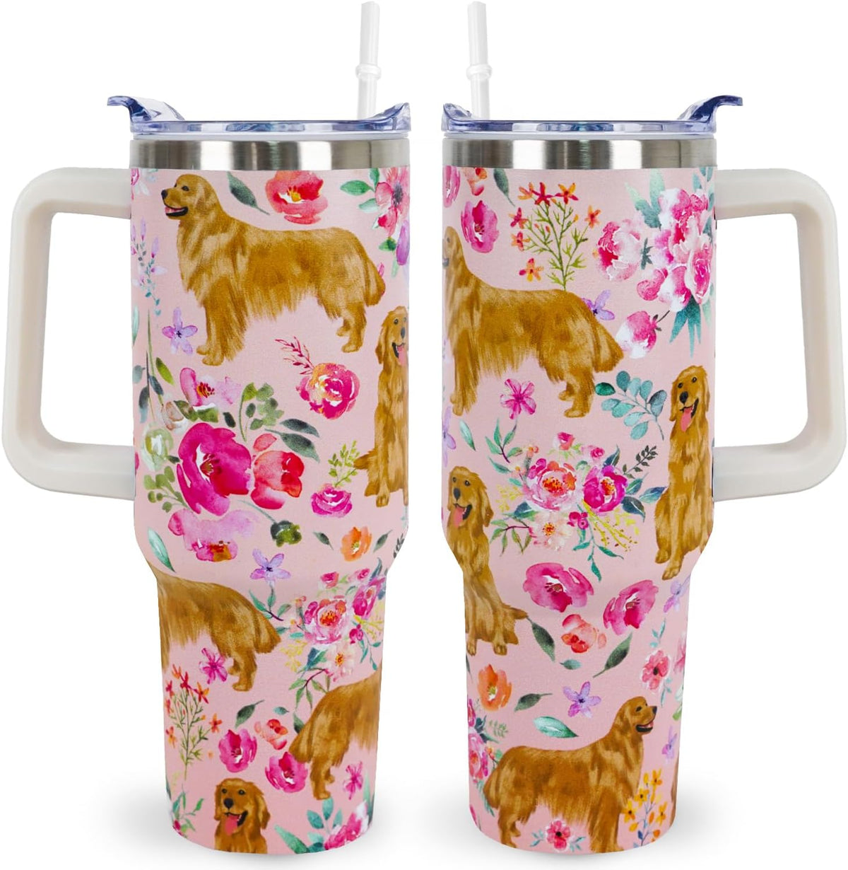 Pitbull Gifts Dog Tumbler Cup for Women Men 40oz Stainless Steel