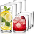 Plastic Drinking Glasses Set of 8 14oz Rocks & 20oz Water Cups Unbreakable Drinkware Clear Kitchen Tumblers for Home Outdoors