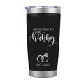 Promoted To Husband - Promoted to Wifey 20oz Tumbler Mug Funny Family Wedding Announcement Coffee Cup For Newlyweds, Romantic