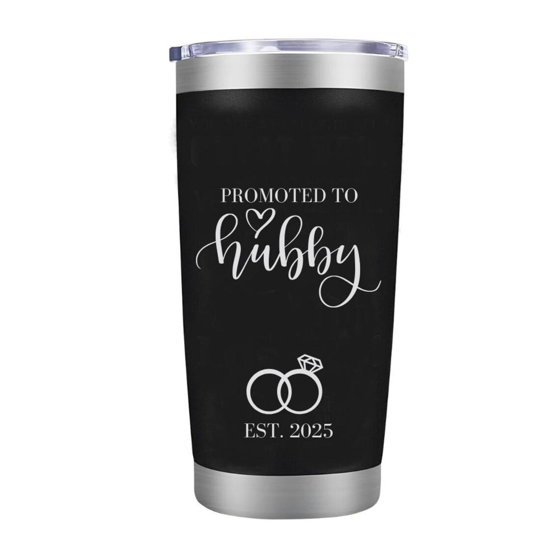 Promoted To Husband - Promoted to Wifey 20oz Tumbler Mug Funny Family Wedding Announcement Coffee Cup For Newlyweds, Romantic