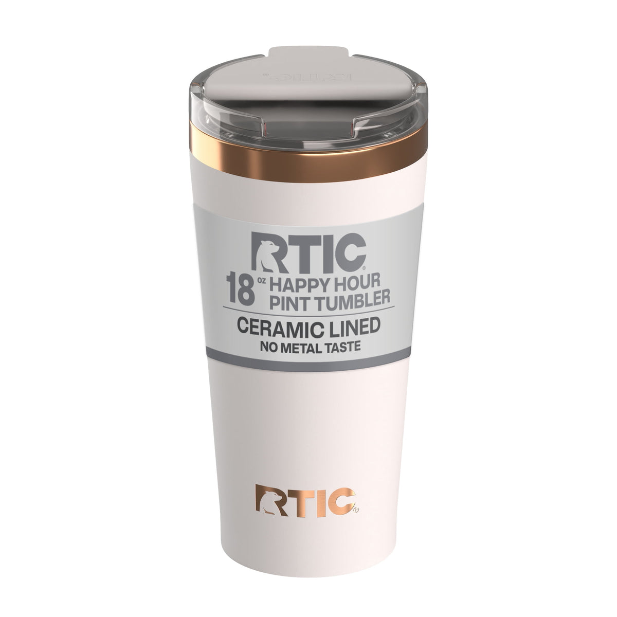 RTIC 18 oz Ceramic Lined Insulated Happy Hour Pint Tumbler, Leak