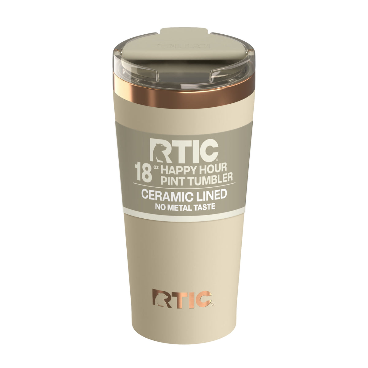 RTIC 18 oz Ceramic Lined Insulated Happy Hour Pint Tumbler, Leak