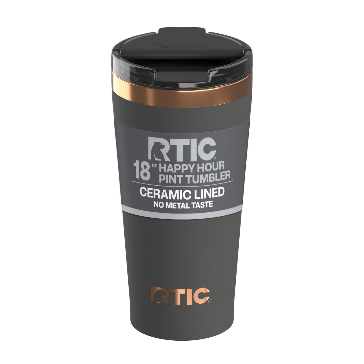 RTIC 18 oz Ceramic Lined Insulated Happy Hour Pint Tumbler, Leak