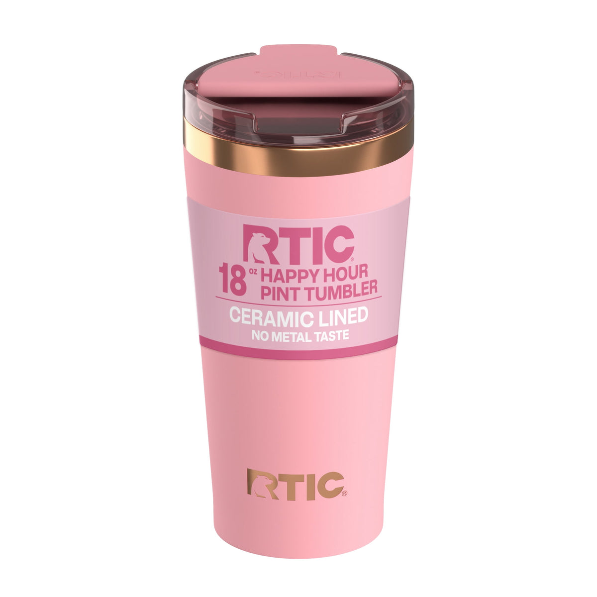 RTIC 18 oz Ceramic Lined Insulated Happy Hour Pint Tumbler, Leak
