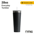 RTIC 28 oz Ceramic Lined Everyday Tumbler, Spill-Resistant Straw Lid, Plum