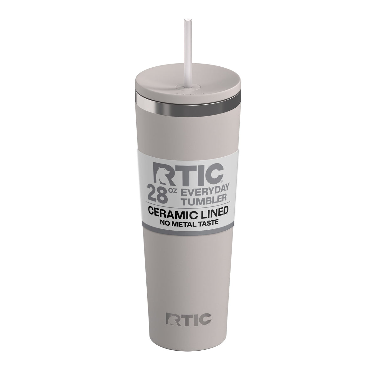 RTIC 28 oz Ceramic Lined Everyday Tumbler, Spill-Resistant Straw Lid, Marine