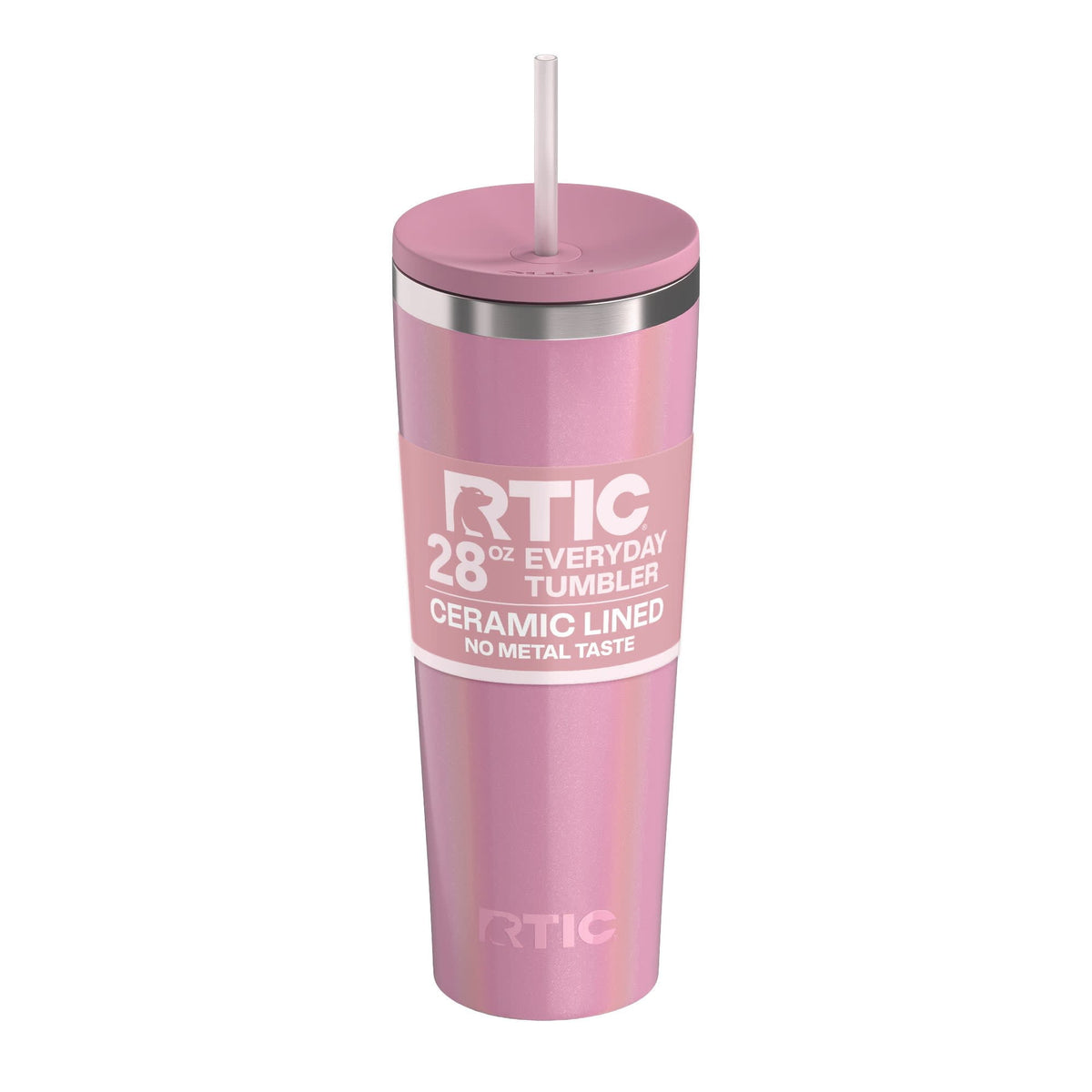 RTIC 28 oz Ceramic Lined Everyday Tumbler, Spill-Resistant Straw Lid, Marine