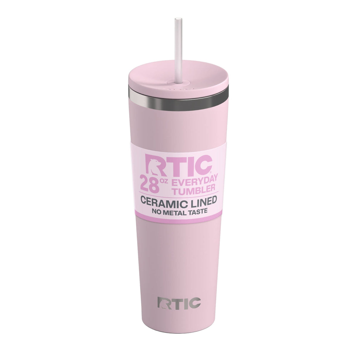 RTIC 28 oz Ceramic Lined Everyday Tumbler, Spill-Resistant Straw Lid, Marine