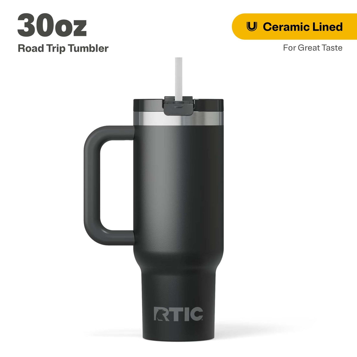 RTIC 30 oz Ceramic Lined Road Trip Tumbler with Handle