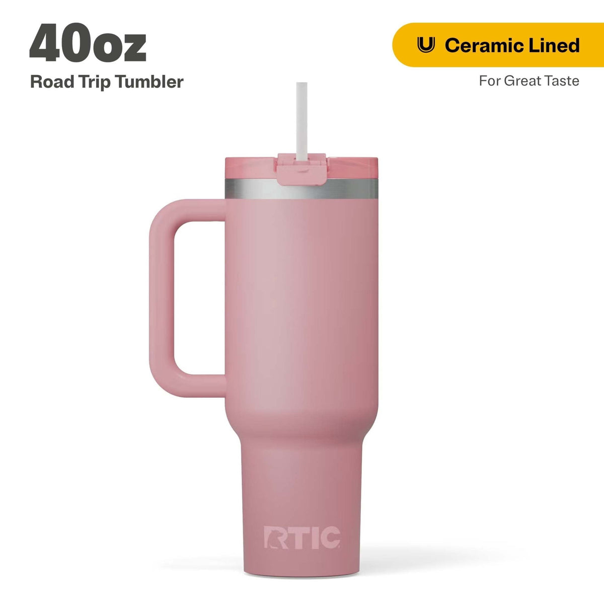 RTIC 40 oz Ceramic Lined Road Trip Tumbler with Handle
