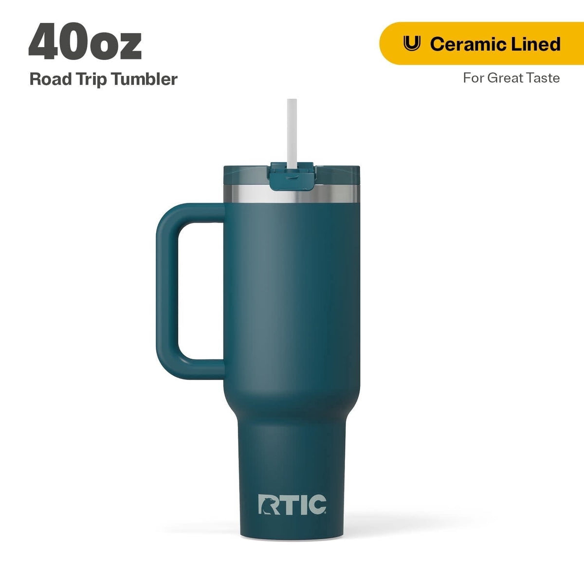 RTIC 40 oz Ceramic Lined Road Trip Tumbler with Handle