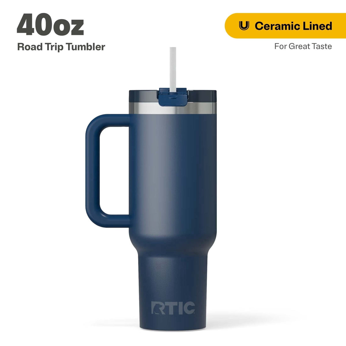 RTIC 40 oz Ceramic Lined Road Trip Tumbler with Handle