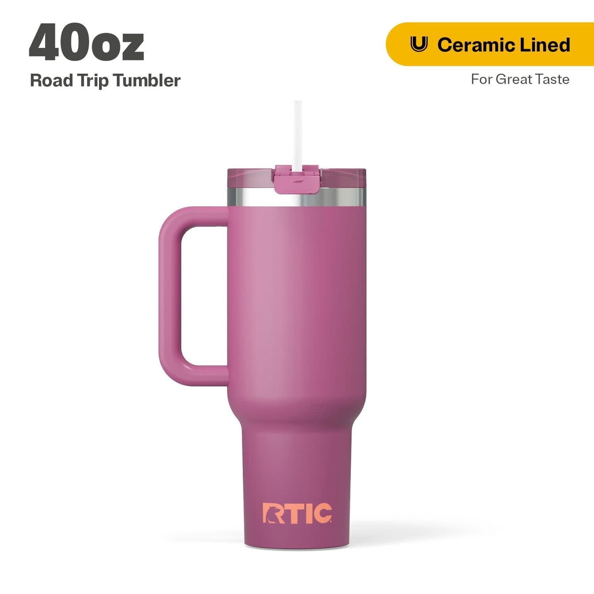 RTIC 40 oz Ceramic Lined Road Trip Tumbler with Handle