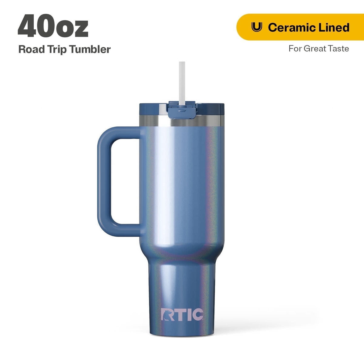 RTIC 40 oz Ceramic Lined Road Trip Tumbler with Handle