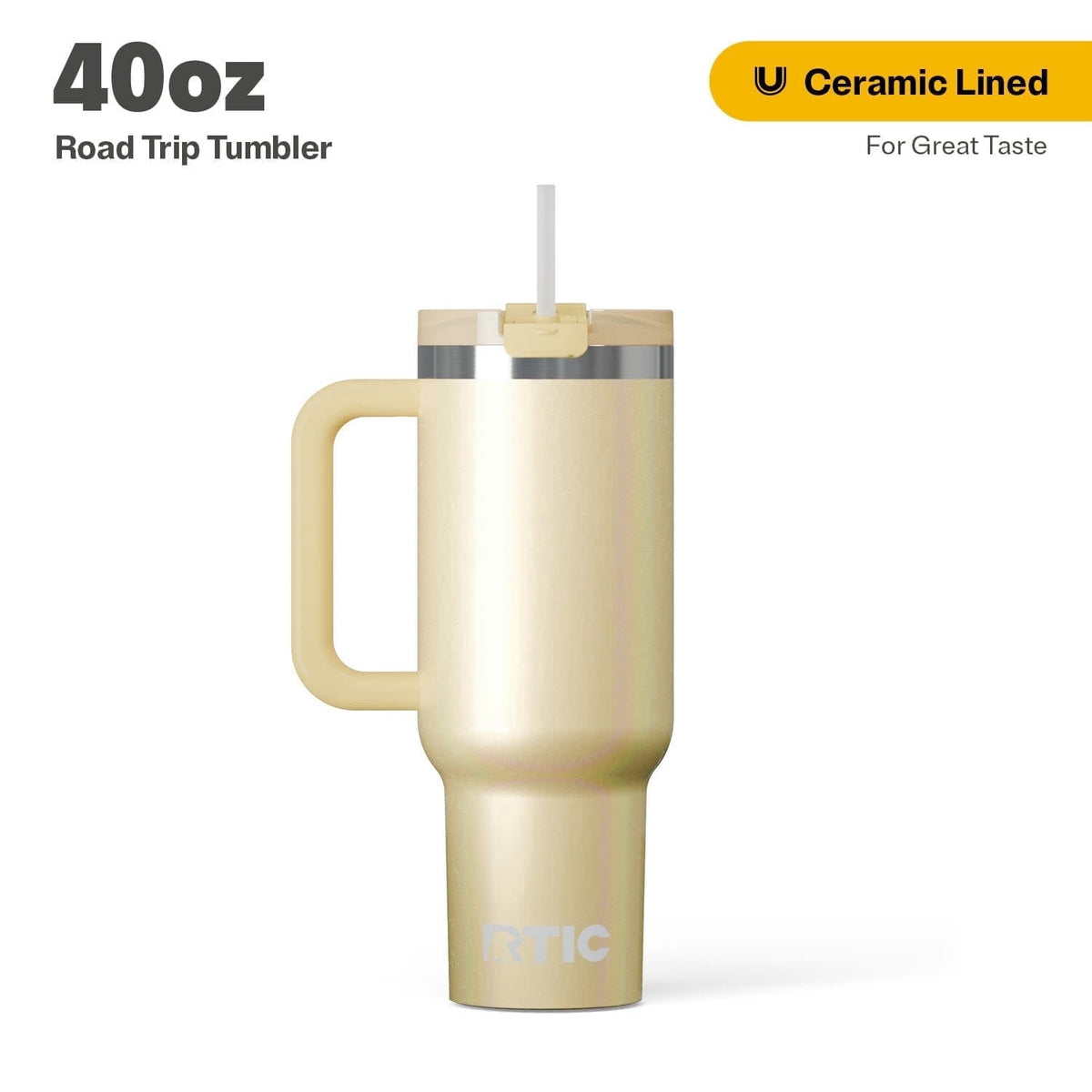 RTIC 40 oz Ceramic Lined Road Trip Tumbler with Handle