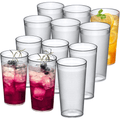 Ruseen 12 Piece Unbreakable Plastic Tumblers Drinkware Bpa Free Reusable Plastic