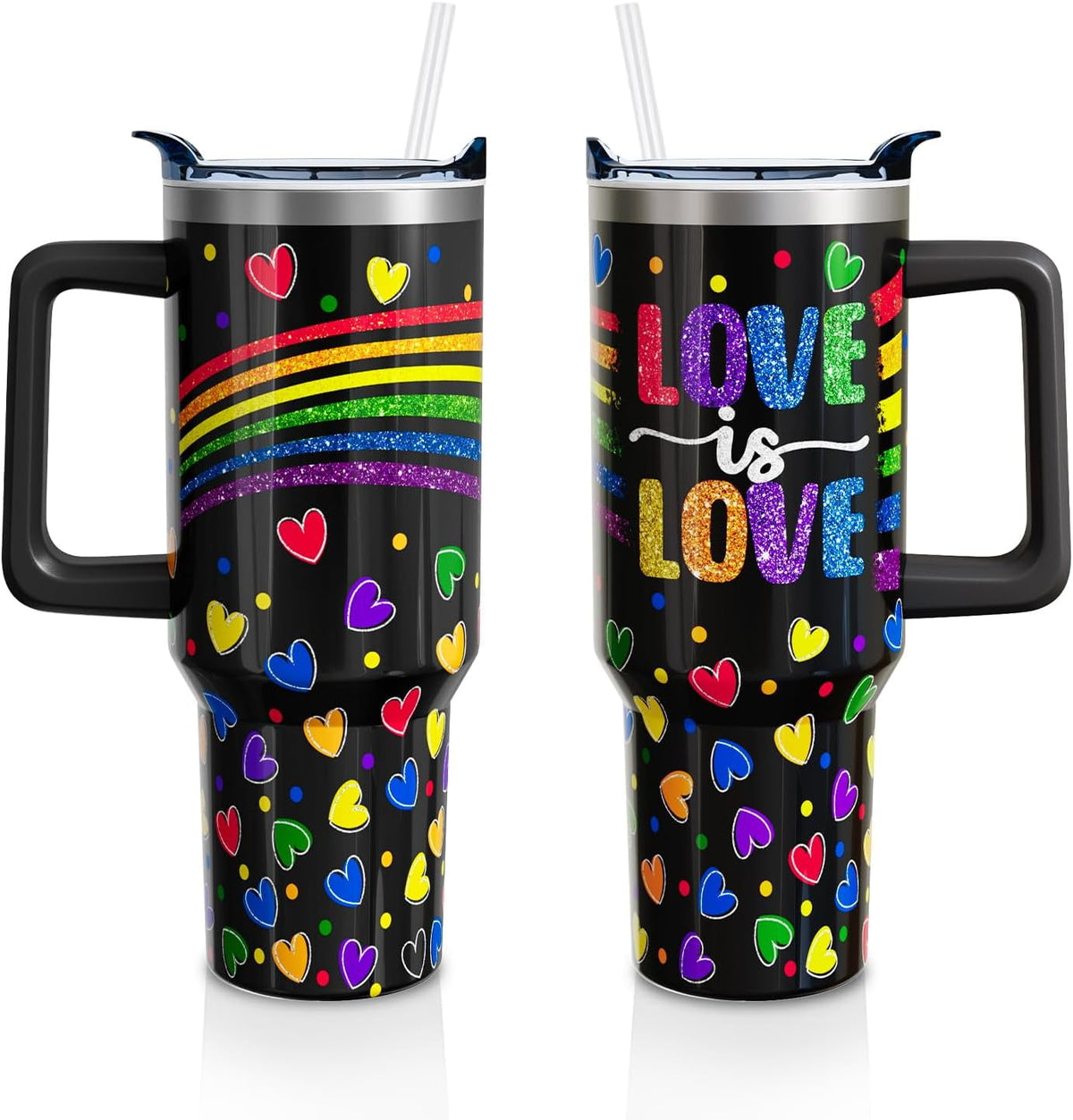 Christmas Gifts 40 Oz Tumbler with Handle and Straw, Green Xmas