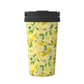 Rateoe Lemon (2) Pattern Travel Coffee Mug Tumbler with Flip Lid | Reusable Insulated Stainless Steel Cold Brew Iced Coffee C