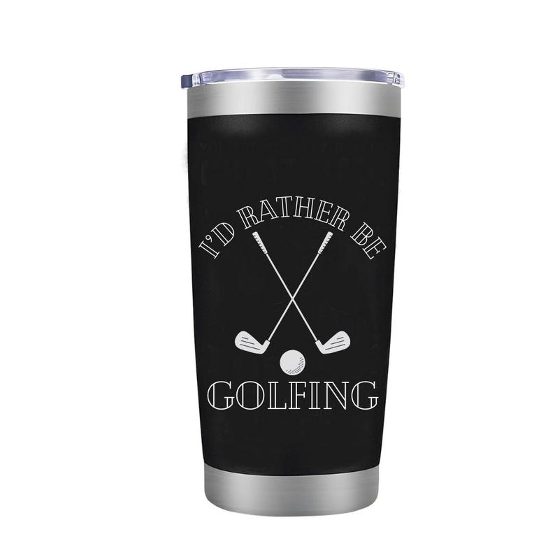 I'd Rather Golfing Golf Gifts For Men Women Golfers 20oz Laser Engraved Tumbler Golf Travel Coffee Mug Water Bottle Stainless