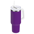 Ryvnso 40 oz Tumbler with Handle and Straw Insulated Stainless Steel Travel Mug with Lid Purple Solid Color