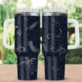 Sea Animal Ocean Engraved Tumbler, Ocean Lover 40oz Tumbler, Deep Sea Shark Stainless Steel Tumbler, Beach Drinkware Tumbler 