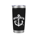 Seas the Day - 20 oz - Cute Funny Nautical Themed Birthday Gift for Ocean Lovers & Sailors - Insulated Coffee Tumbler Cup wit