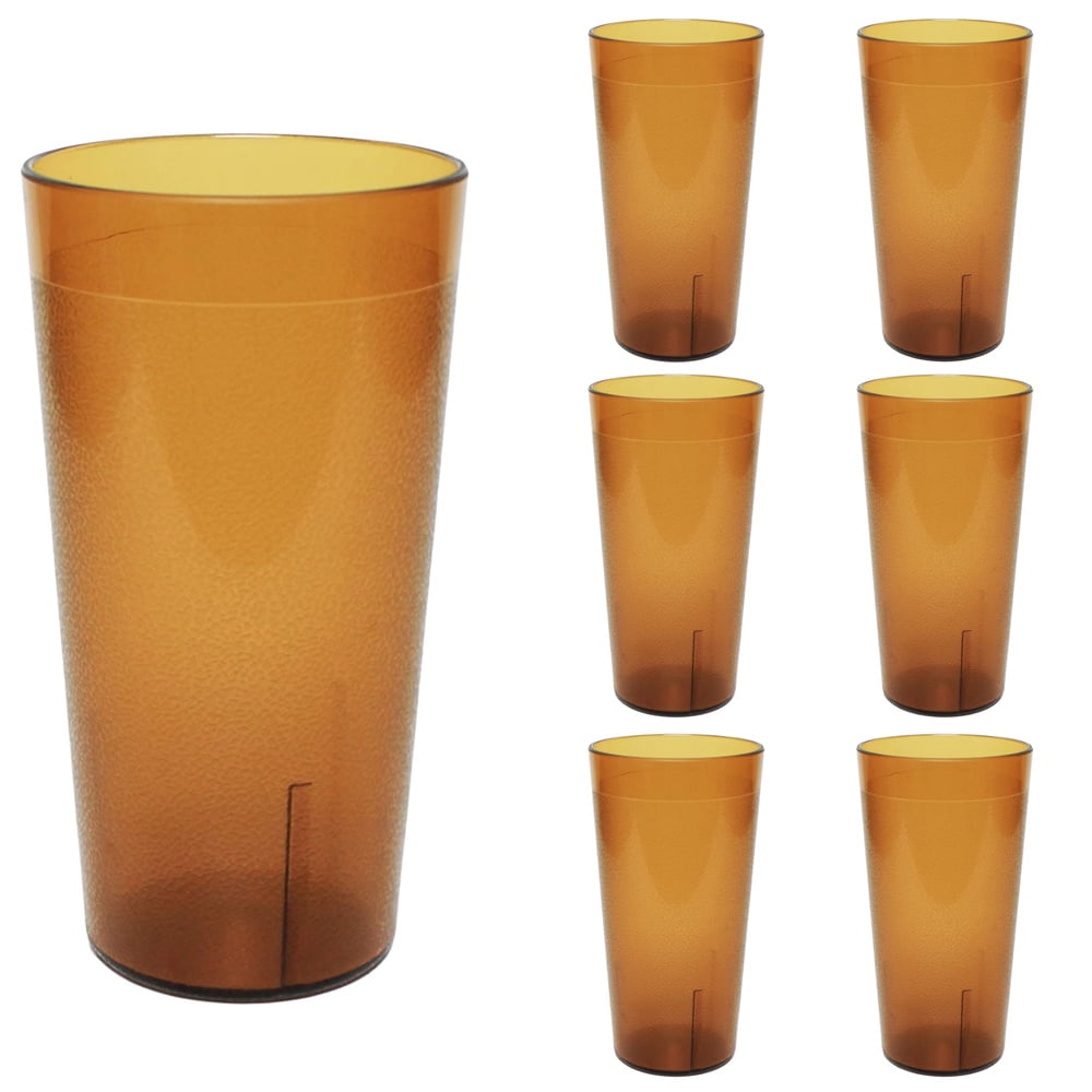 Clear Frosted Drinking Glasses,Reusable Drinking Cups, Large Capacity Beverages Cups,Amber Cold Drink Cups,Unbreakable Plasti