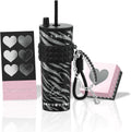 Sidagar 24oz Ceramic Coated Insulated Tumbler with Straw, Gift Travel Mug