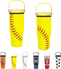 Softball Lover Gift 30 oz Flip Straw Tumbler with Top Handle Softball Pattern BPA-Free Leak Proof Stainless Steel Insulated V